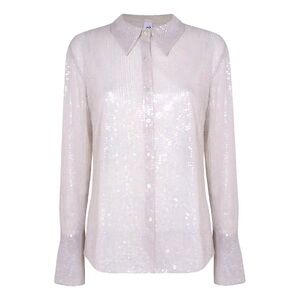 Rat & Boa Blush Sequin Mesh Top